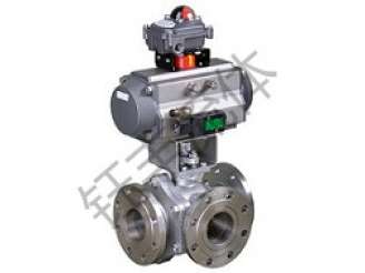 气动三通法兰球阀