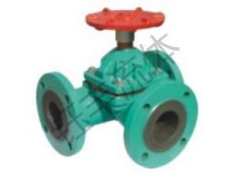 衬胶三通隔膜阀